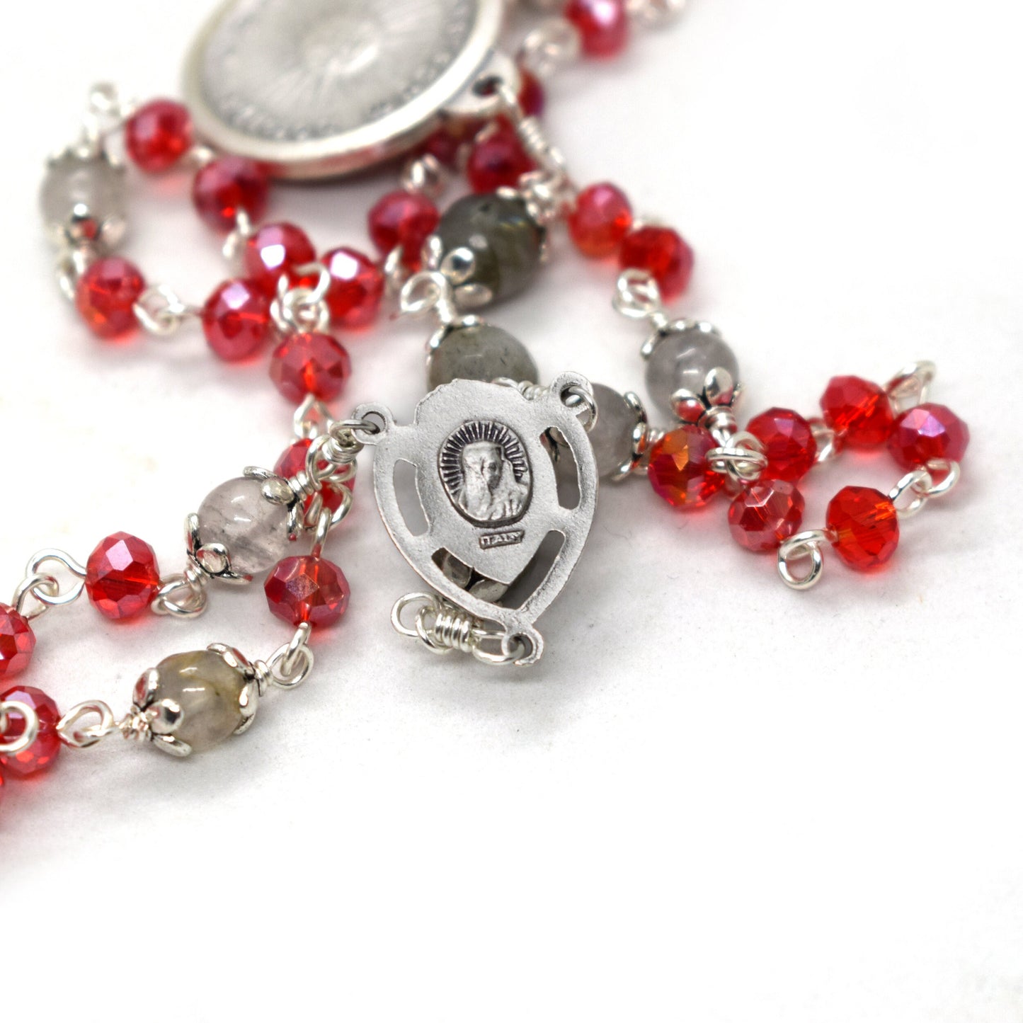 Holy Face of Jesus Chaplet | Crystal & Gemstone Unbreakable Rosary | Handmade in Italy | Confirmation & Faith Gift