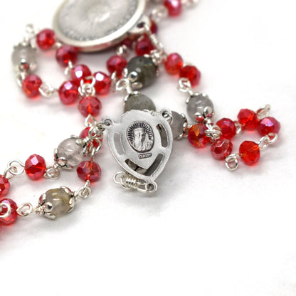 Holy Face of Jesus Chaplet | Crystal & Gemstone Unbreakable Rosary | Handmade in Italy | Confirmation & Faith Gift