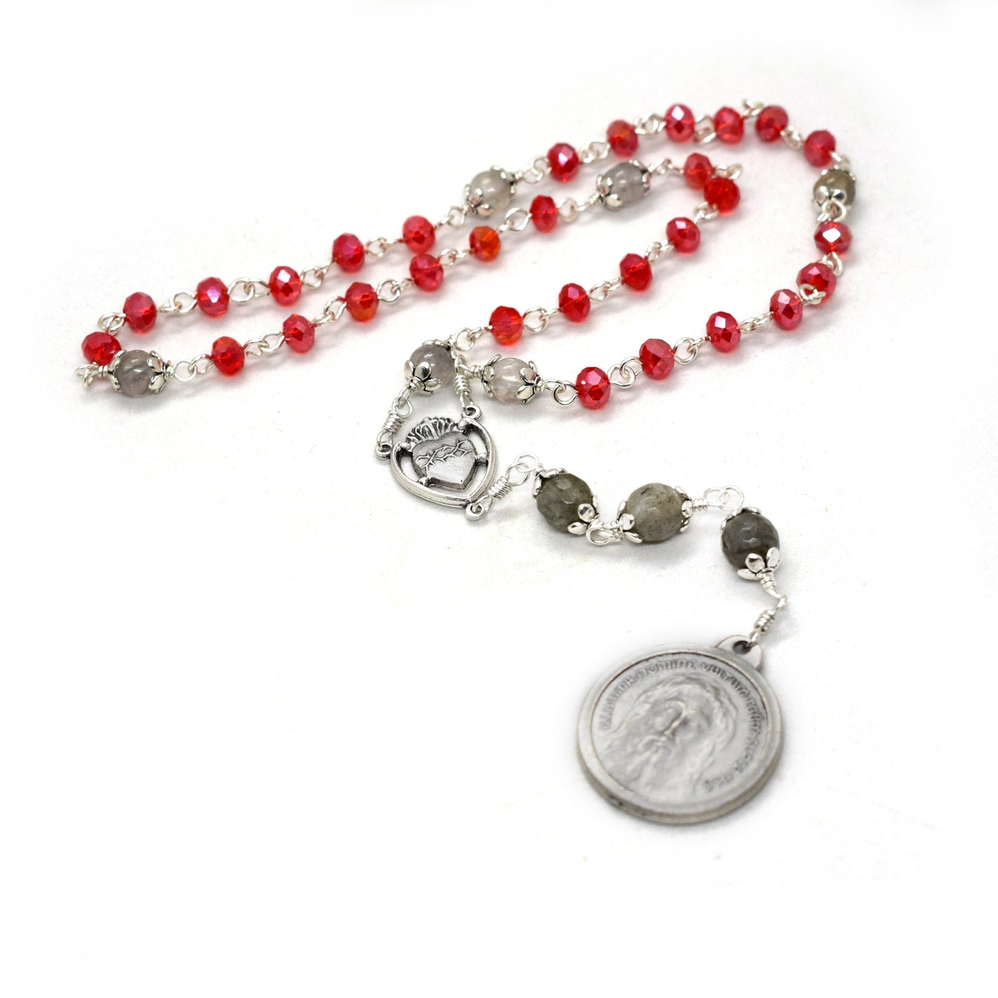 Holy Face of Jesus Chaplet | Crystal & Gemstone Unbreakable Rosary | Handmade in Italy | Confirmation & Faith Gift