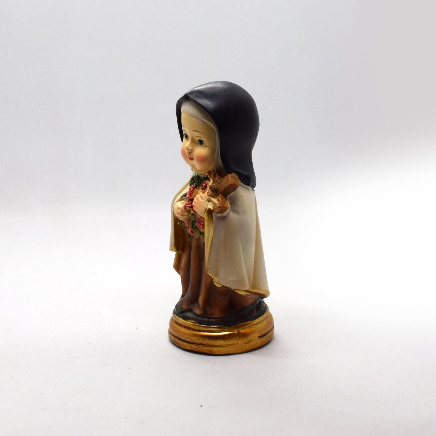 Saint Therese of Lisieux Mini Resin Statue – Italian Pocket or Desk Catholic Gift