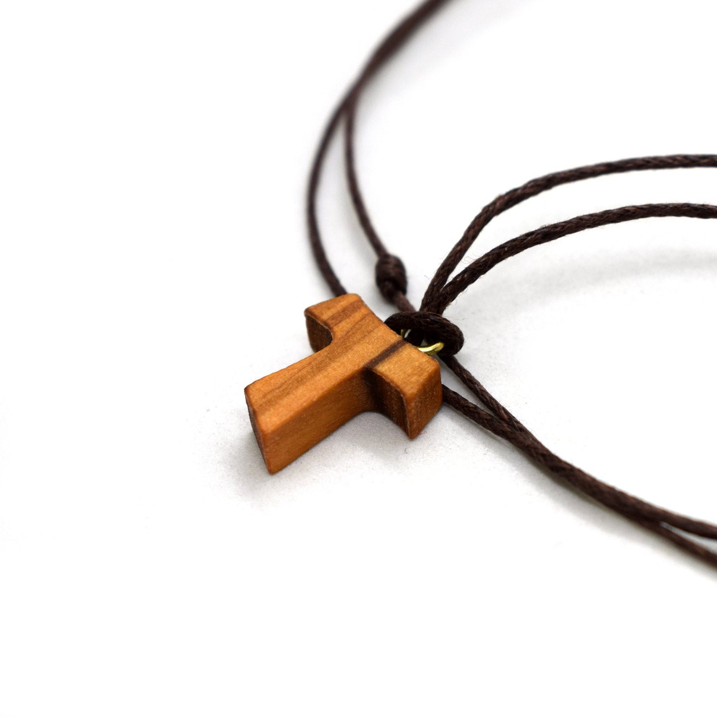 Tau Cross Olive Wood Pendant – Saint Francis of Assisi Necklace, Handmade Franciscan Pendant from Italy