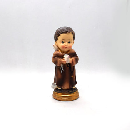 🕊️ Saint Francis Resin Statue – St. Francis of Assisi Mini Pocket Statue – Italian Catholic Desk Figurine