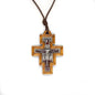 San Damiano Olive Wood Crucifix Necklace – Handmade Franciscan Pendant from Italy