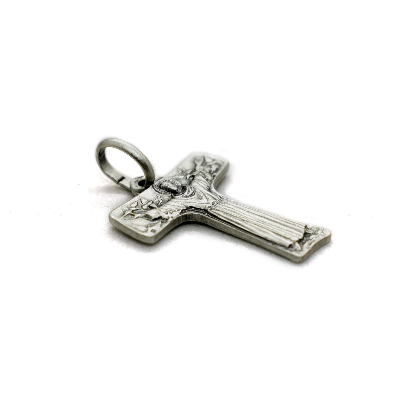 🌿 Sterling Silver Saint Francis Tau Cross Pendant – Italian Handmade Religious Jewelry
