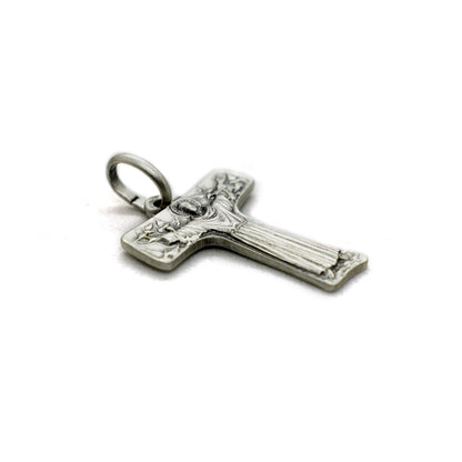 🌿 Sterling Silver Saint Francis Tau Cross Pendant – Italian Handmade Religious Jewelry