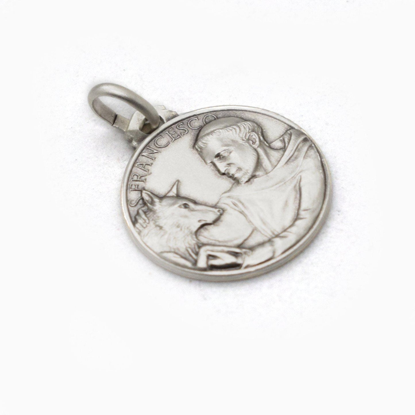 Saint Francis & the Wolf Sterling Silver Medal Pendant – Italian Catholic Jewelry