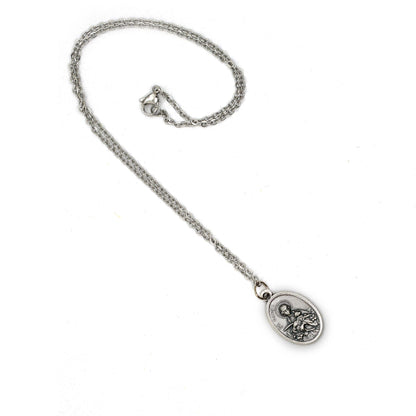 Saint Agnes Necklace – Minimalist Catholic Jewelry – Handmade Italian Medal Necklace – Spiritual Gift