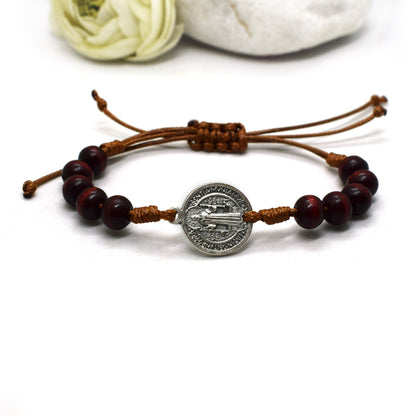Personalized Saint Beaded Bracelet – Choose Your Patron Saint, Handmade Christian Gift