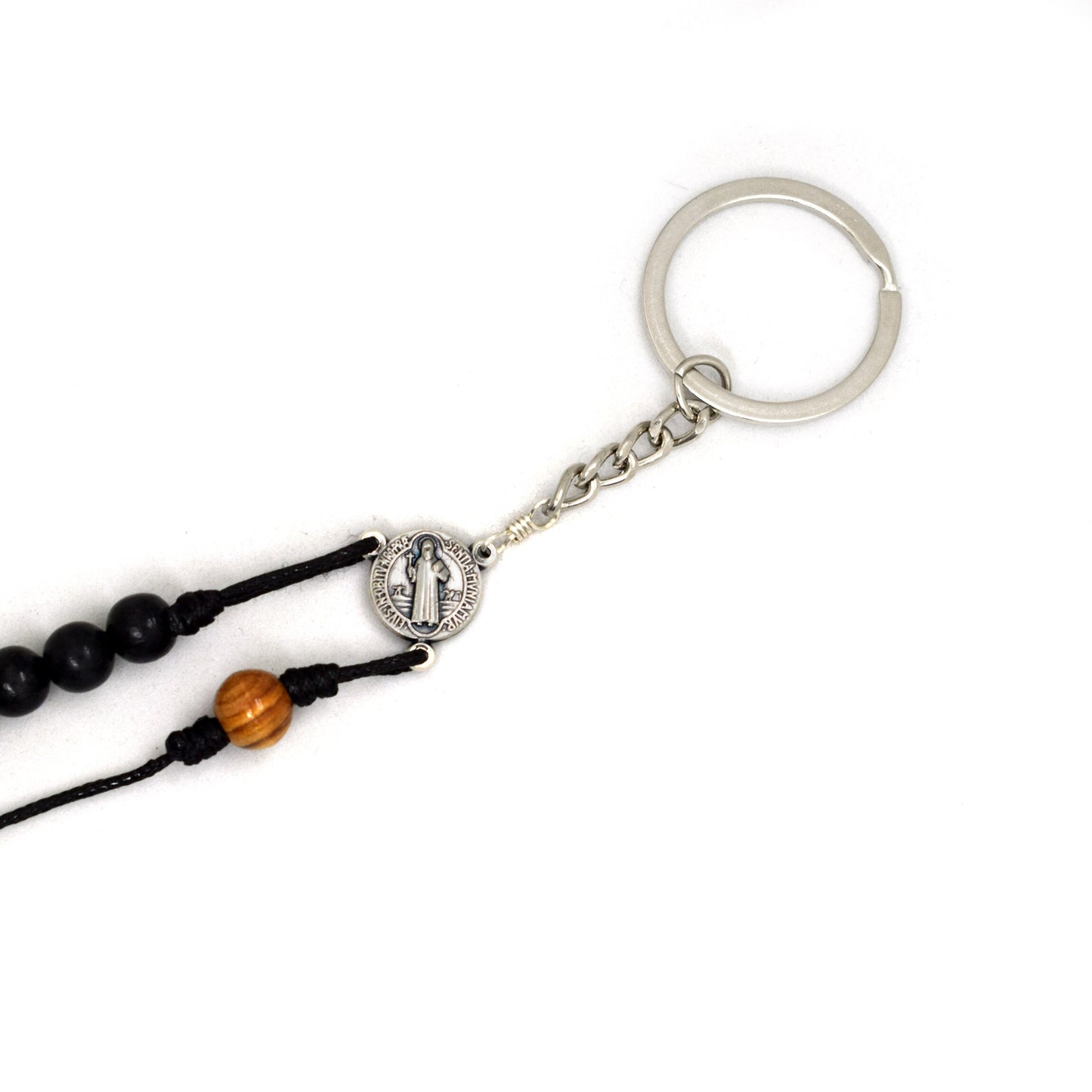 🕊️ St. Benedict Belt Habit Rosary – Handmade Olive Wood 5 Decades Rosary – Catholic Gift