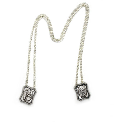 Saint Michael & Guardian Angel Scapular Necklace – Catholic Protection Medal – Religious Gift from Italy