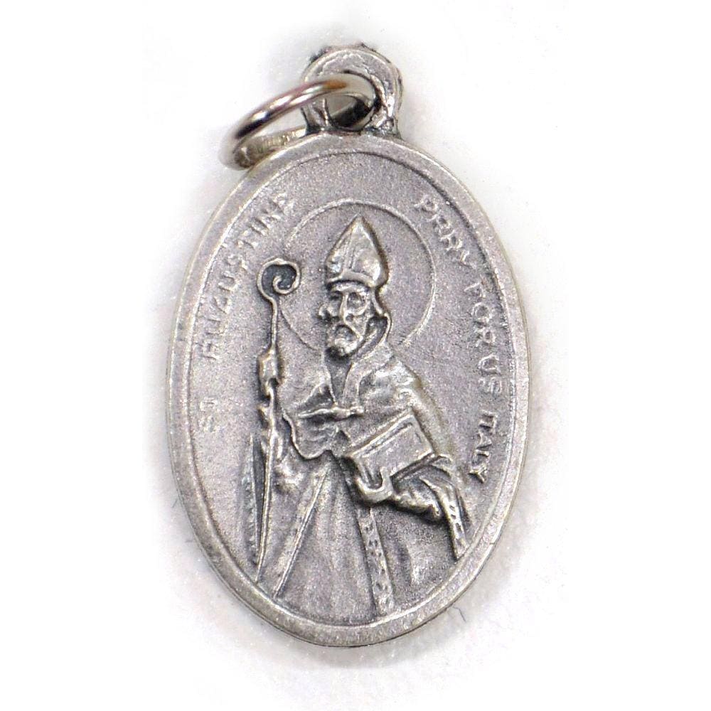 Saint Augustine Medal Necklace – Catholic Jewelry – Patron Saint of Conversion & Wisdom – Handmade in Italy by Grani di Senape