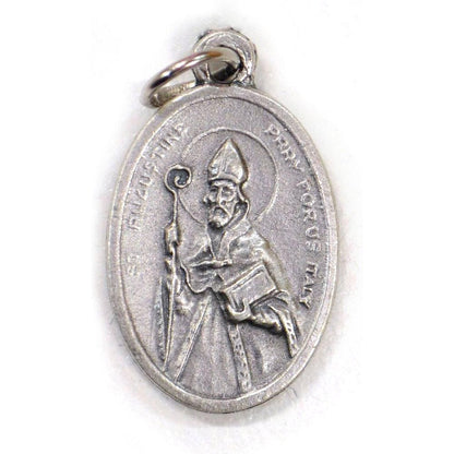 Saint Augustine Medal Necklace – Catholic Jewelry – Patron Saint of Conversion & Wisdom – Handmade in Italy by Grani di Senape