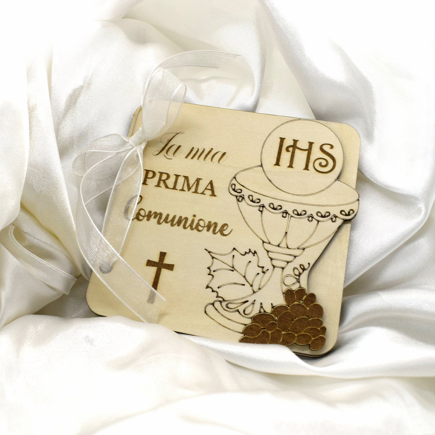 Personalized Wooden Photo Frame – First Holy Communion Favor & Christian Keepsake Gift
