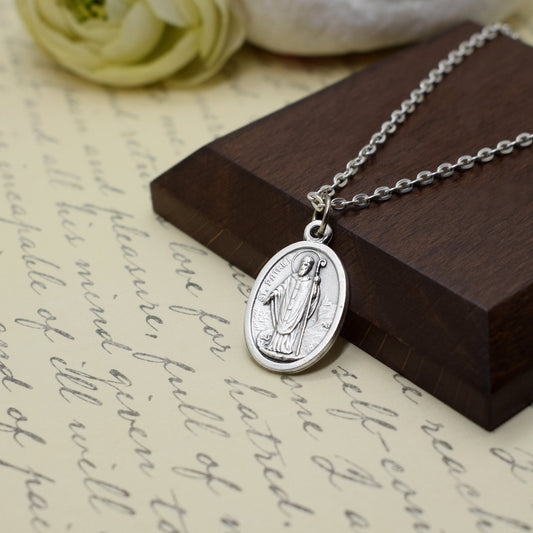 St. Patrick Medal Necklace – Zama Alloy Medal on Stainless Steel Chain 🍀
