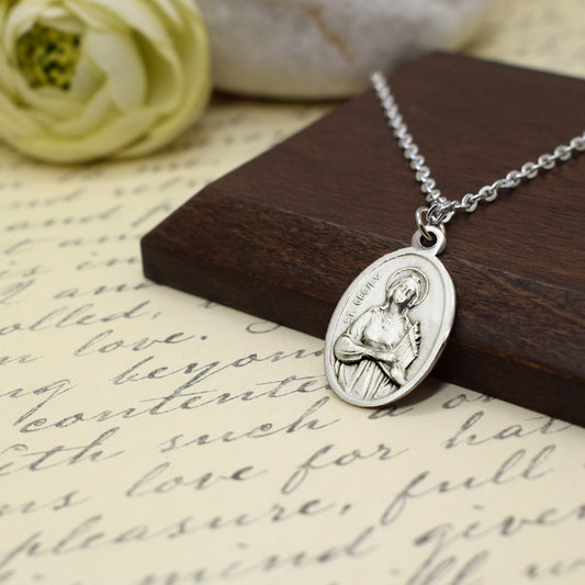 St. Cecilia Medal Necklace – Patron Saint of Musicians, Personalized Italian Jewelry