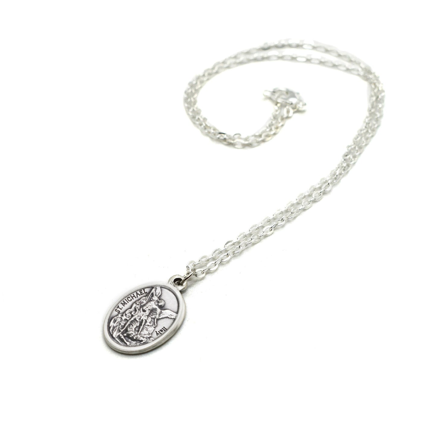 Saint Michael Medal Necklace | Italian Catholic Jewelry | Archangel Michael Patron Saint Necklace | Handmade in Italy
