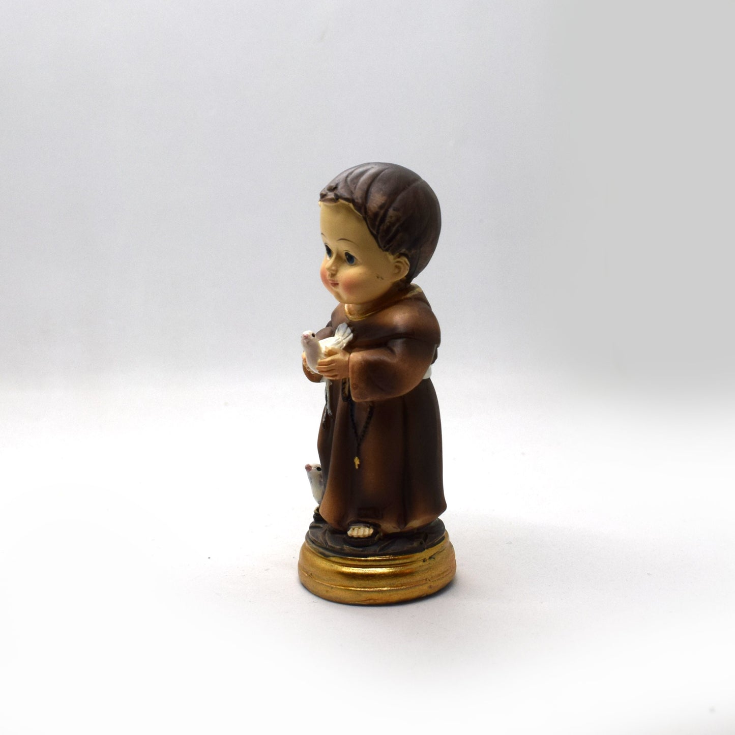🕊️ Saint Francis Resin Statue – St. Francis of Assisi Mini Pocket Statue – Italian Catholic Desk Figurine