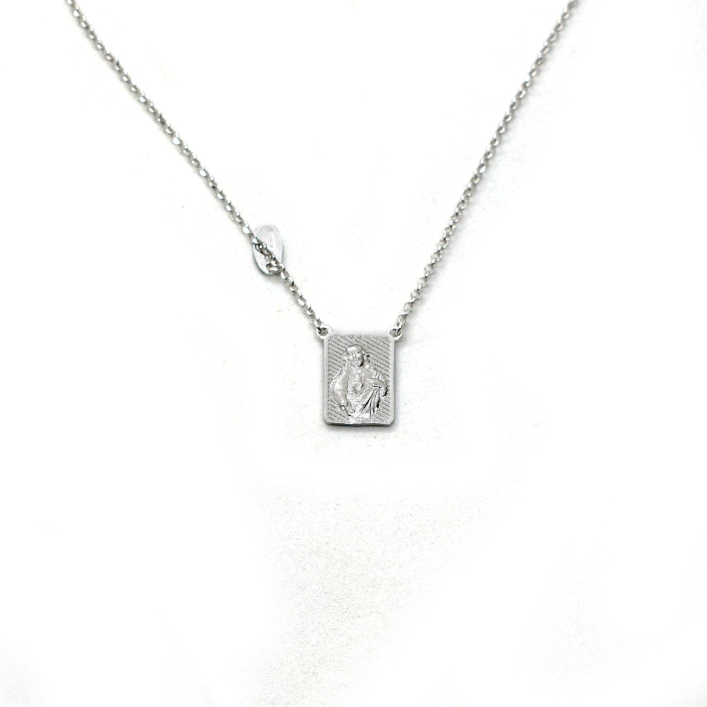 Sterling Silver Scapular Necklace – Our Lady of Mount Carmel & Sacred Heart of Jesus | Handmade Italian Catholic Jewelry