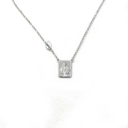 Sterling Silver Scapular Necklace – Our Lady of Mount Carmel & Sacred Heart of Jesus | Handmade Italian Catholic Jewelry