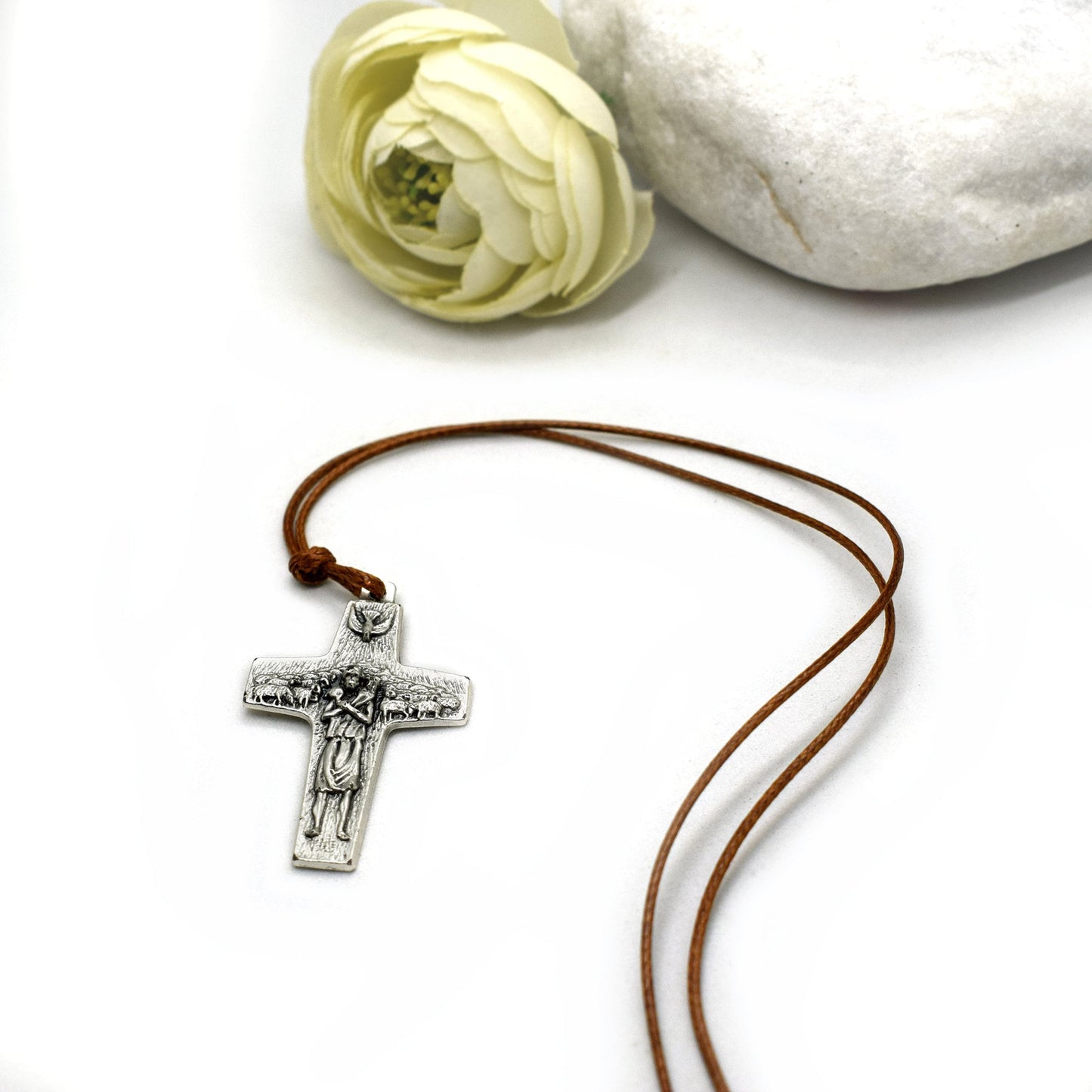 Pope Francis Pectoral Cross Necklace – Good Shepherd Italian Pendant