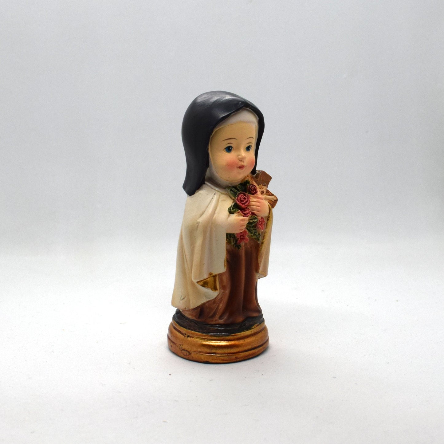 Saint Therese of Lisieux Mini Resin Statue – Italian Pocket or Desk Catholic Gift