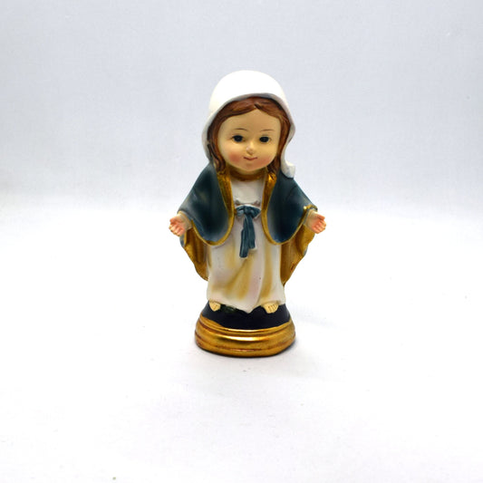 🌸 Our Lady Immaculate Resin Statue – Baby Blessed Virgin Mary Mini Pocket Statue – Italian Catholic Desk Figurine