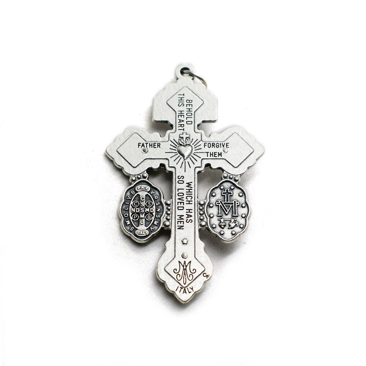 3-Way Pardon Crucifix Pendant | Miraculous & Saint Benedict Medal | Italian Indulgence Cross