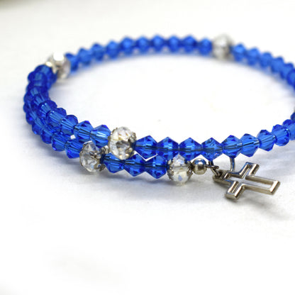 Saint Crystal Rosary Wrap Bracelet – Choose Your Saint | Beaded Christian Jewelry Gift for Her