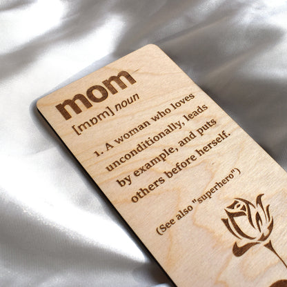 Mom Definition Phone Stand – Mother’s Day Gift, Birthday Gift for Mom, Wooden Phone Holder
