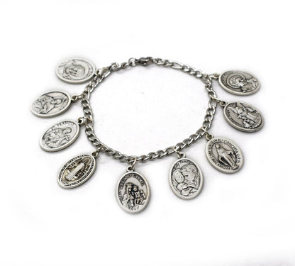 All Saints Bracelet – Catholic Saint Medal Bracelet, Unisex Stainless Steel Jewelry