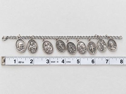 All Saints Bracelet – Catholic Saint Medal Bracelet, Unisex Stainless Steel Jewelry