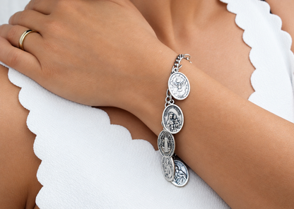 All Saints Bracelet – Catholic Saint Medal Bracelet, Unisex Stainless Steel Jewelry