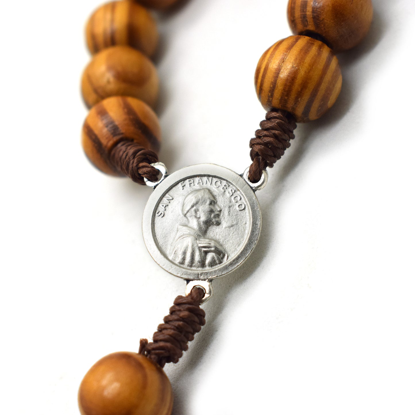 St Francis of Assisi Relic Rosary | Olive Wood Pocket Chaplet with Tau Cross