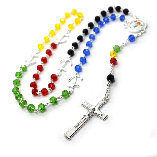 Pilgrims’ Jubilee Rosary with Official Logo – Handmade Crystal Beads Rosary - Grani di Senape Studio