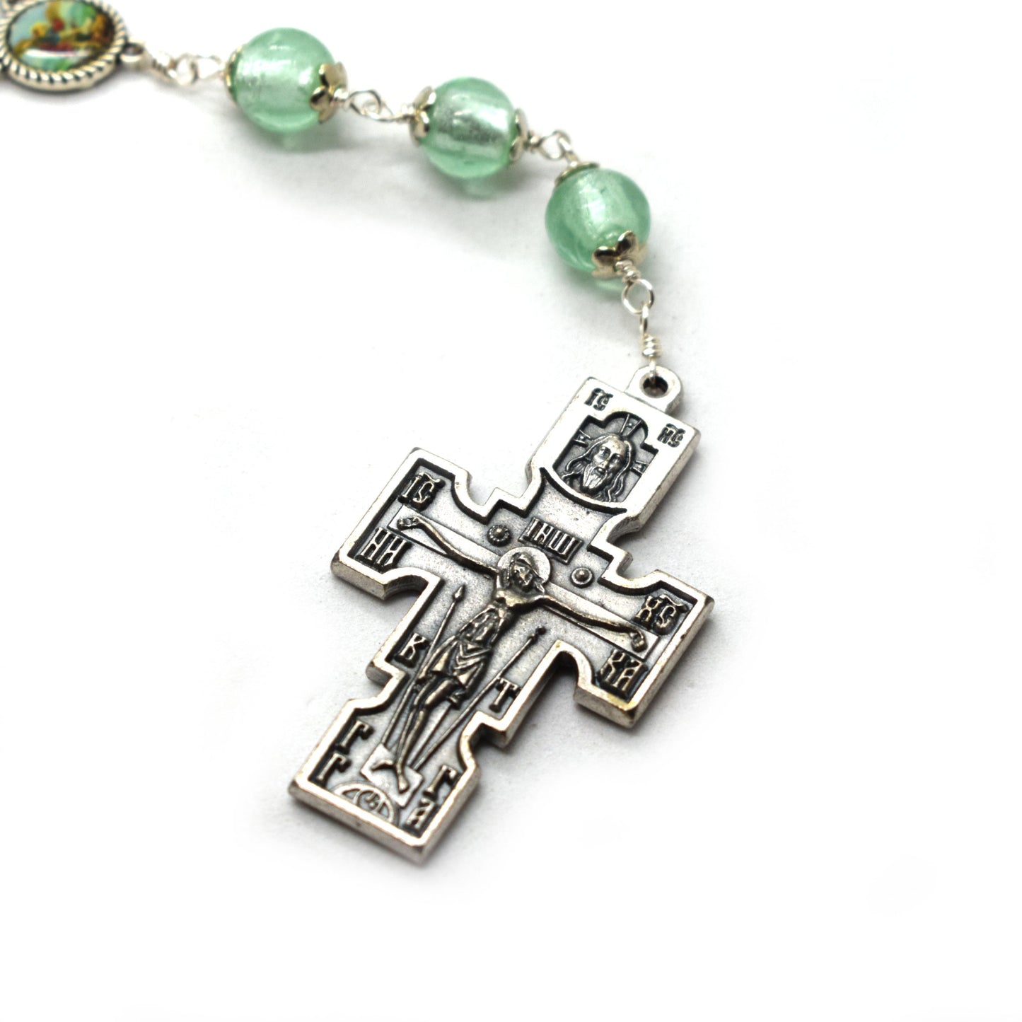 Chaplet of the 9 Choirs of Angels in Murano Glass and Crystals - Grani di Senape Studio