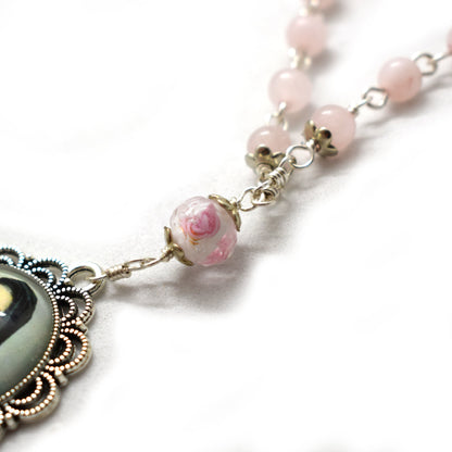 Saint Thérèse Chaplet – 24 Glories with Rose Quartz - Grani di Senape Studio
