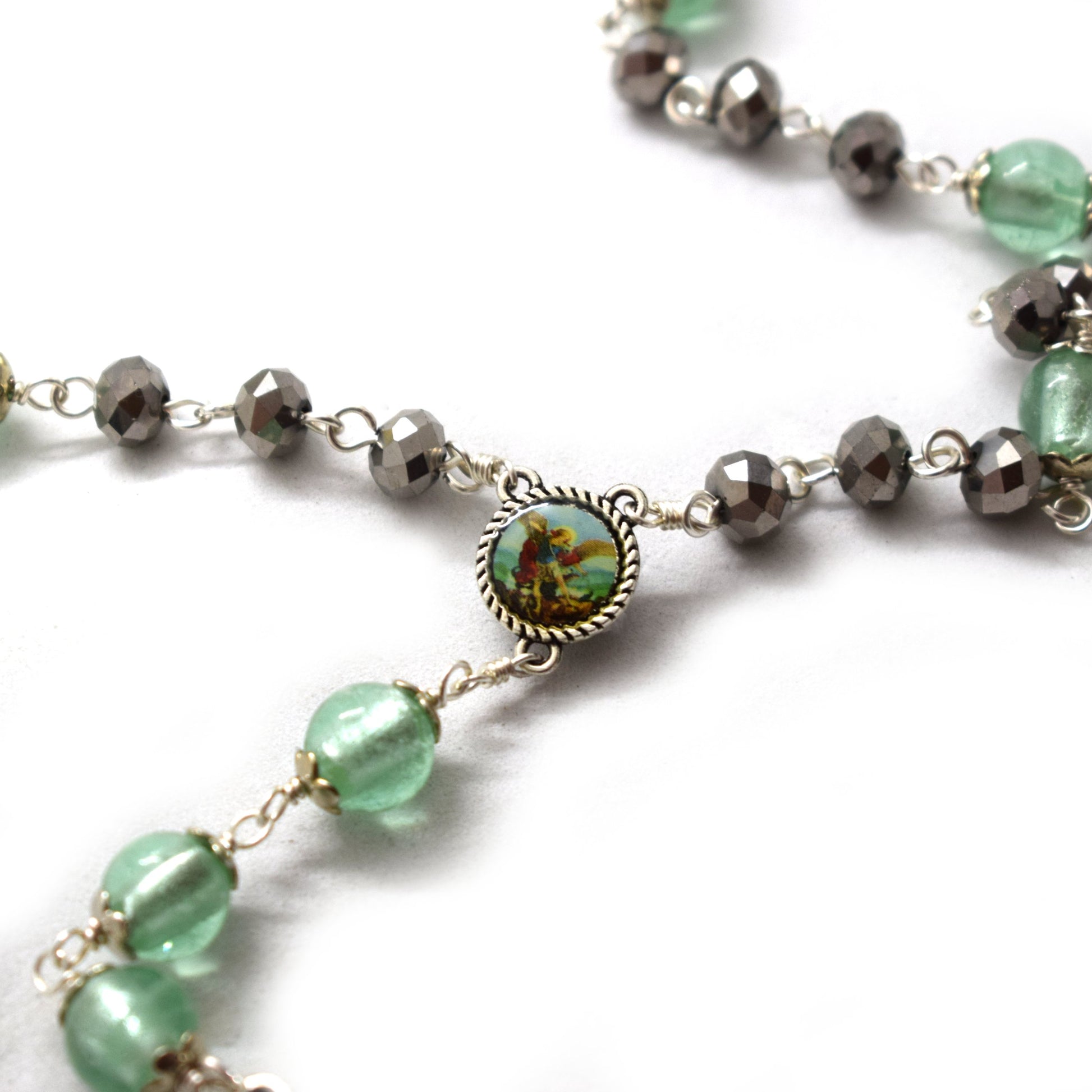 Chaplet of the 9 Choirs of Angels in Murano Glass and Crystals - Grani di Senape Studio