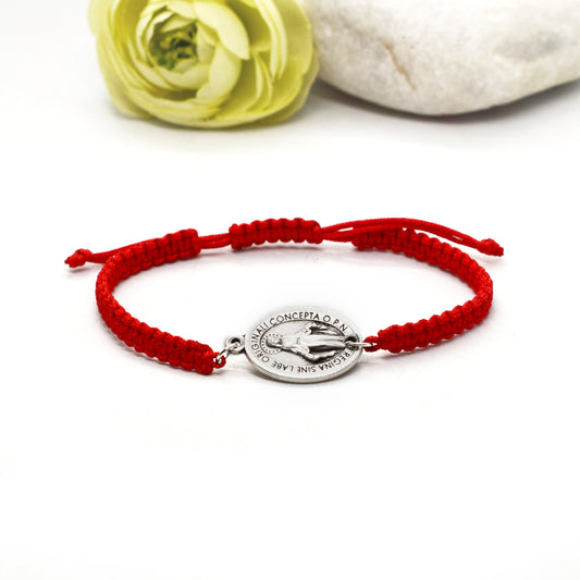Personalized Holy Saints Bracelet | Adjustable Cord Bracelet with Saint Medal | Patron saint bracelet | Christian gift | Religious bracelet