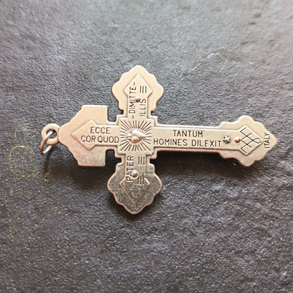 Pardon Crucifix ✝️ Double-Sided Indulgence Cross Pendant – Handmade in Italy - Grani di Senape Studio