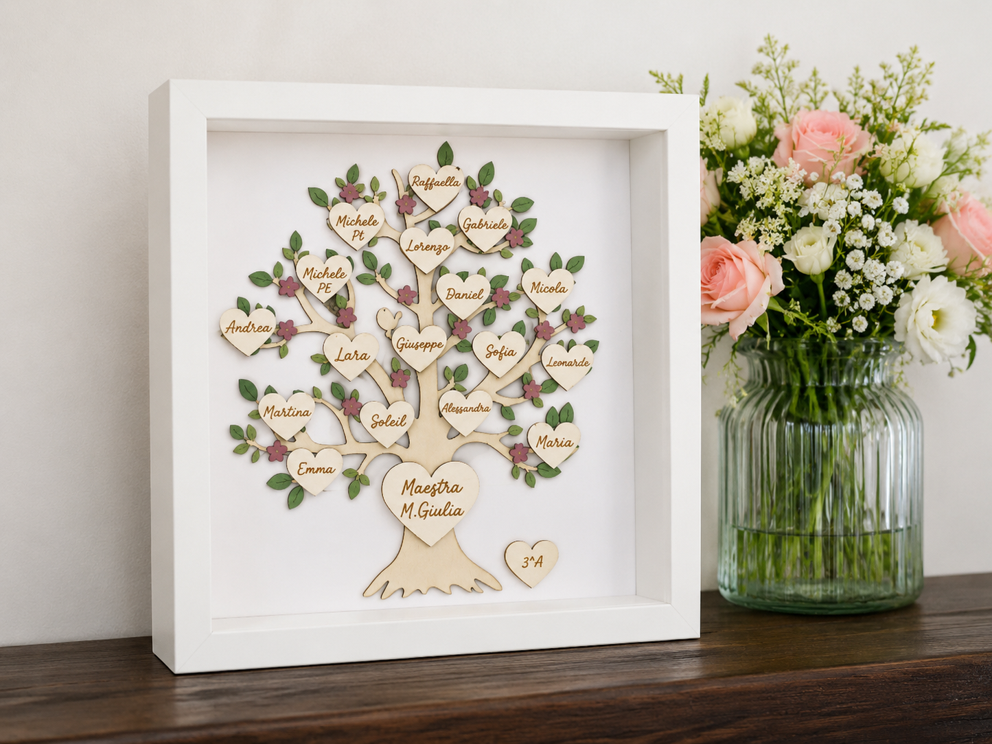 Cadre Arbre de Vie Personnalisé pour Maîtresse – Cadeau de Fin d’Année Scolaire
