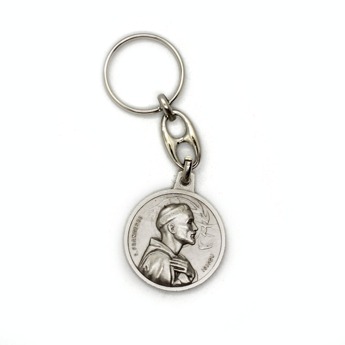 St. Francis of Assisi Keychain – 35mm Medal Tau Cross Pax et Bonum