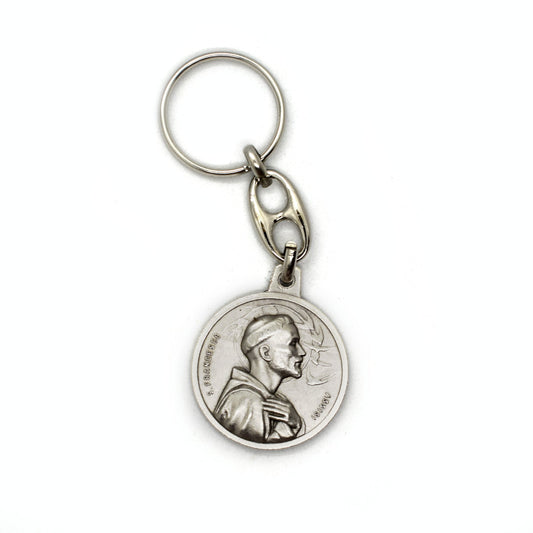 St. Francis of Assisi Keychain – 35mm Medal Tau Cross Pax et Bonum