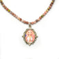 Watermelon Quartz Necklace with Madonna Pendant 🌸 - Grani di Senape Studio
