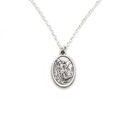 Saint Michael Medal Necklace | Italian Catholic Jewelry | Archangel Michael Patron Saint Necklace | Handmade in Italy