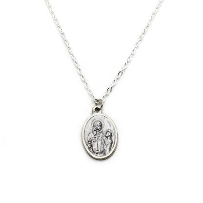 St. Anne Medal Necklace | Patron Saint of Canada | Christian Jewelry Gift