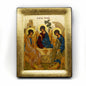✨ Orthodox Icon of the Holy Trinity – Andrei Rublev – Gold Leaf Wood Panel – Byzantine Religious Art