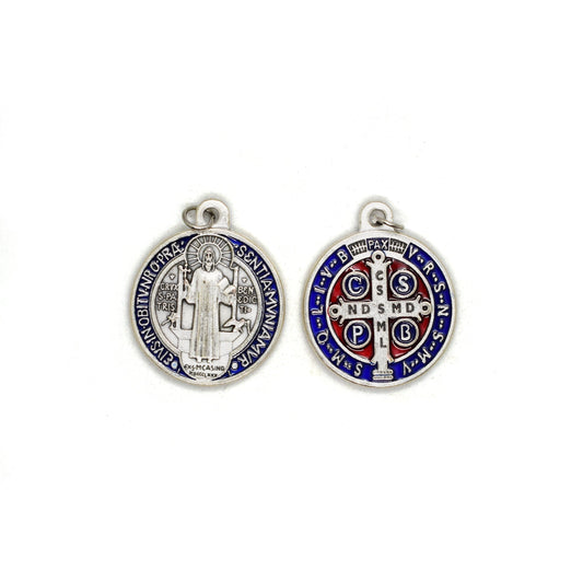 Saint Benedict Enameled Medal – Italian Saint Benedict of Nursia Pendant | Patron Saint of Students & Europe, Comfort Gift