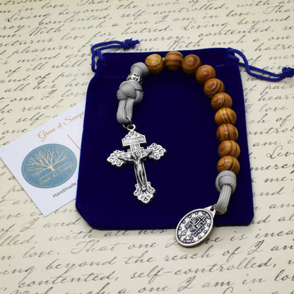 Single Decade Paracord Rosary 🕊️ Pardon Crucifix – Pocket Handmade Christian Rosary