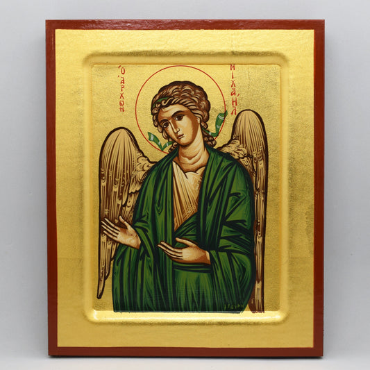Archangel Michael Orthodox Icon – Handmade Byzantine Greek Wall Hanging, Religious Gift
