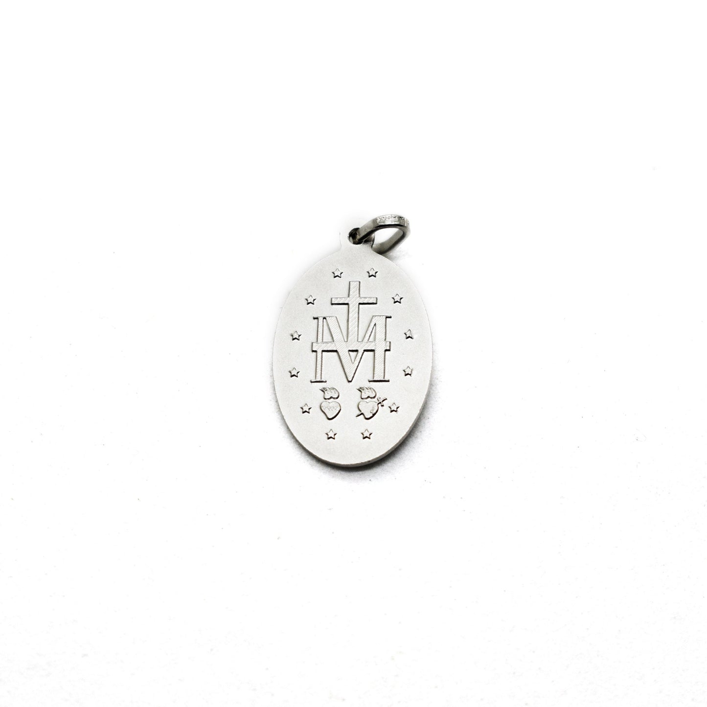 Sterling Silver Miraculous Medal Necklace – Rhodium-Plated 0.925 Italian Virgin Mary Jewelry